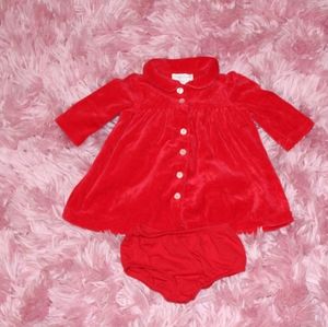 Red velvet 3 month polo dress